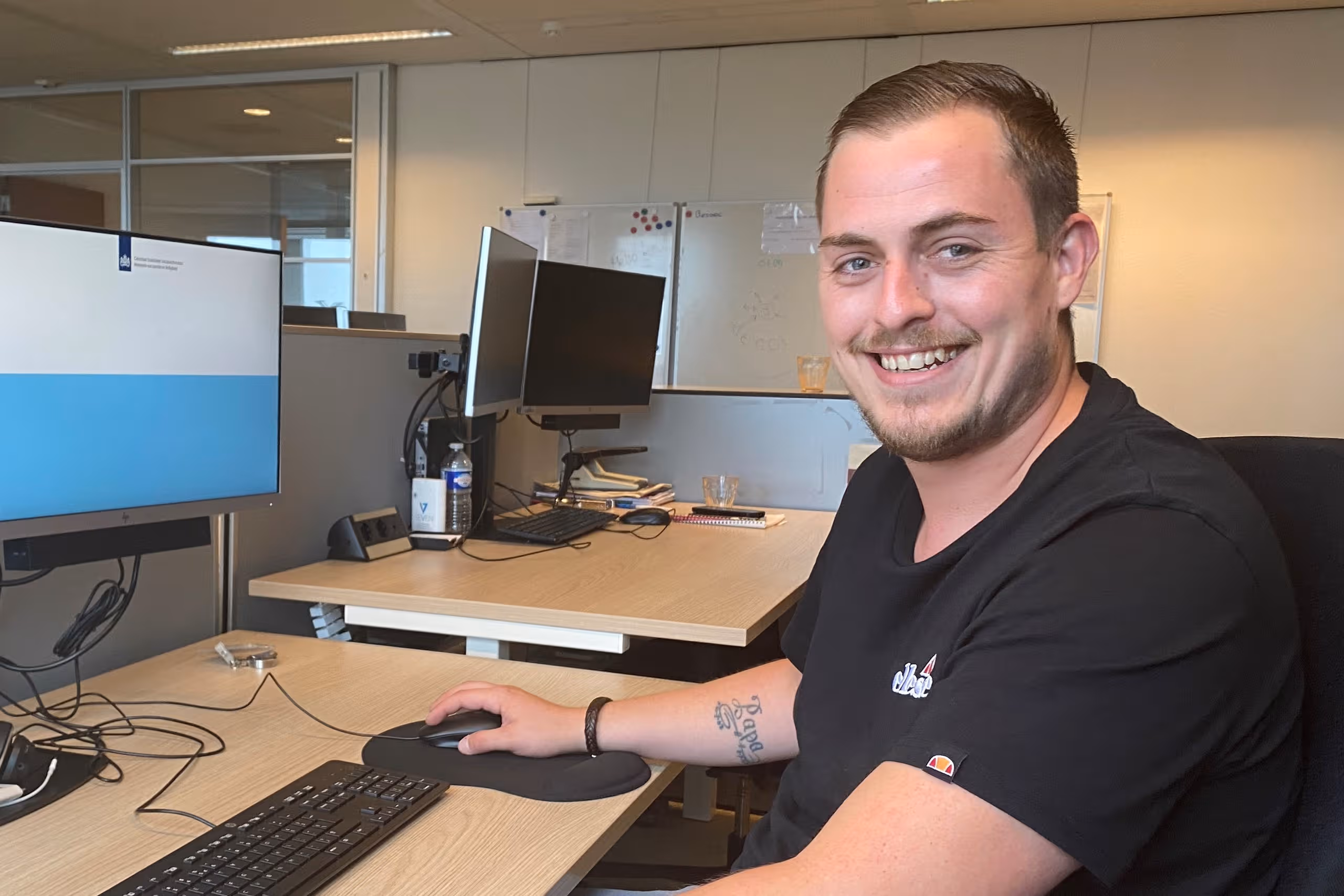 Leandro aan het werk