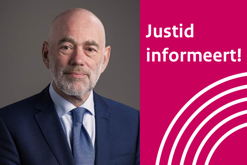 Foto van Wijnand Lodder naast de tekst 'Justid informeert!'