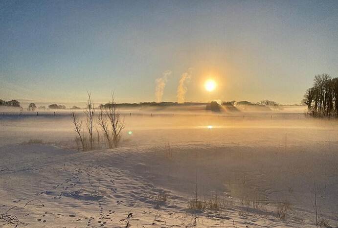 Zonsopgang in de winter